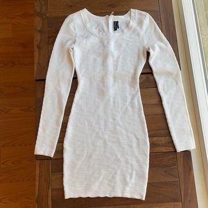 Guess Marciano white long sleeve bandage dress
